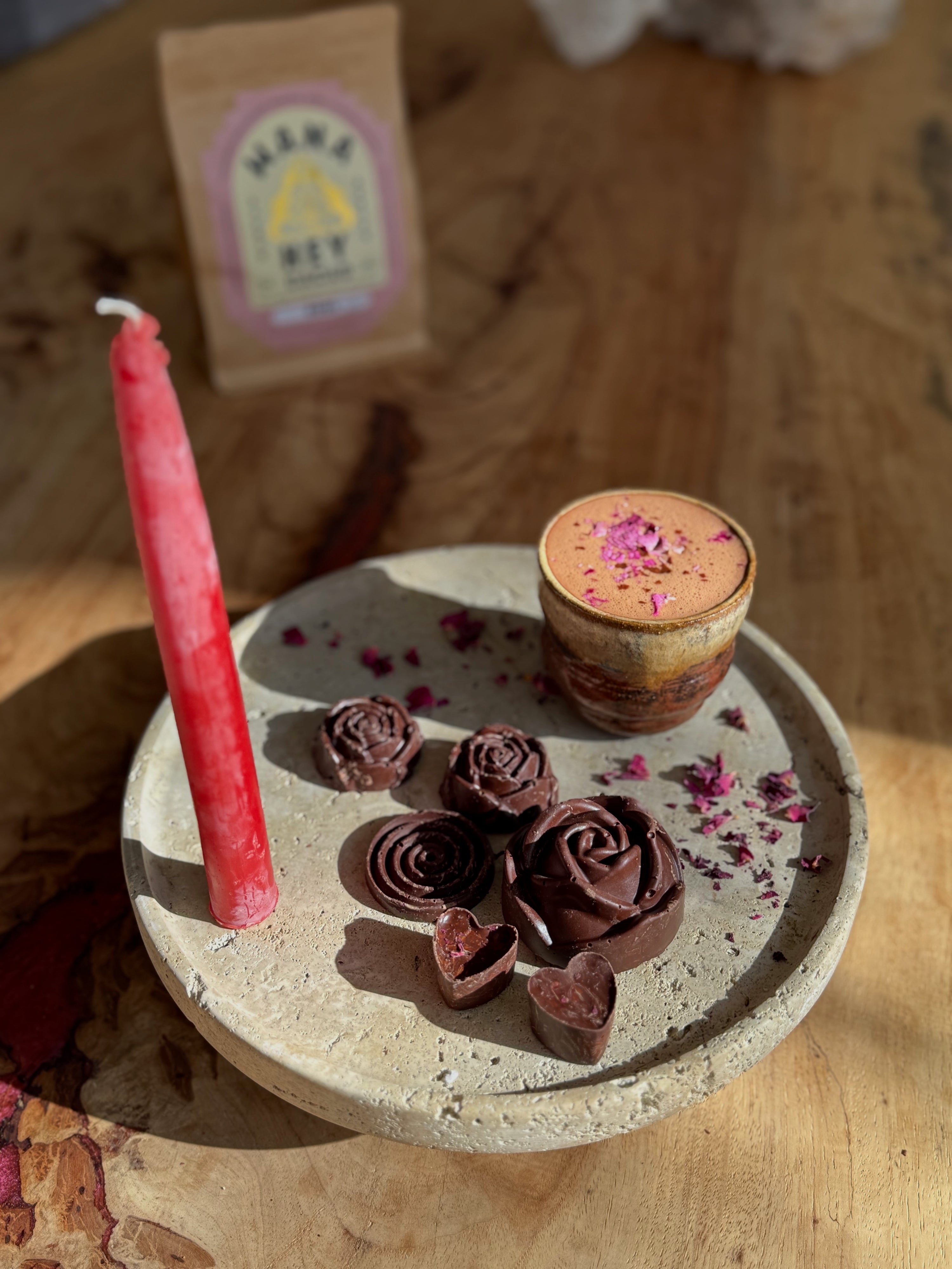 WANA HEY Rose Ceremonial Cacao – Handcrafted – 150 grams