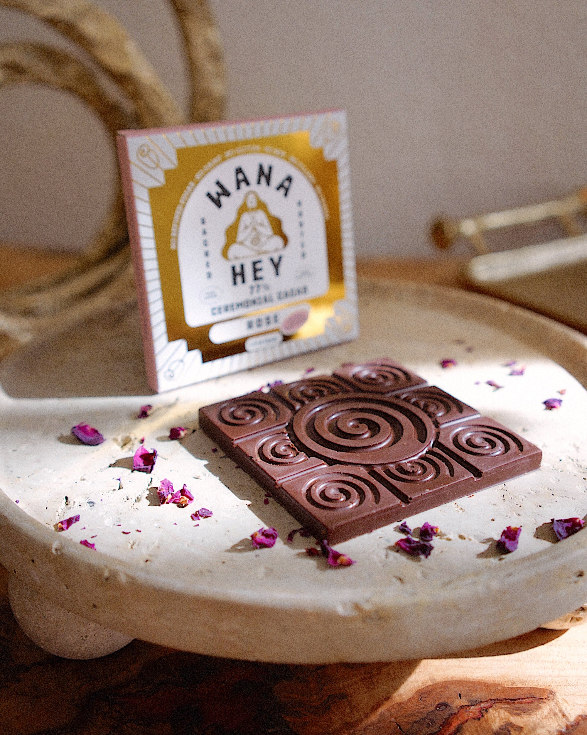 WANA HEY Rose — Piura Origin Spiral Ceremonial Cacao Bar