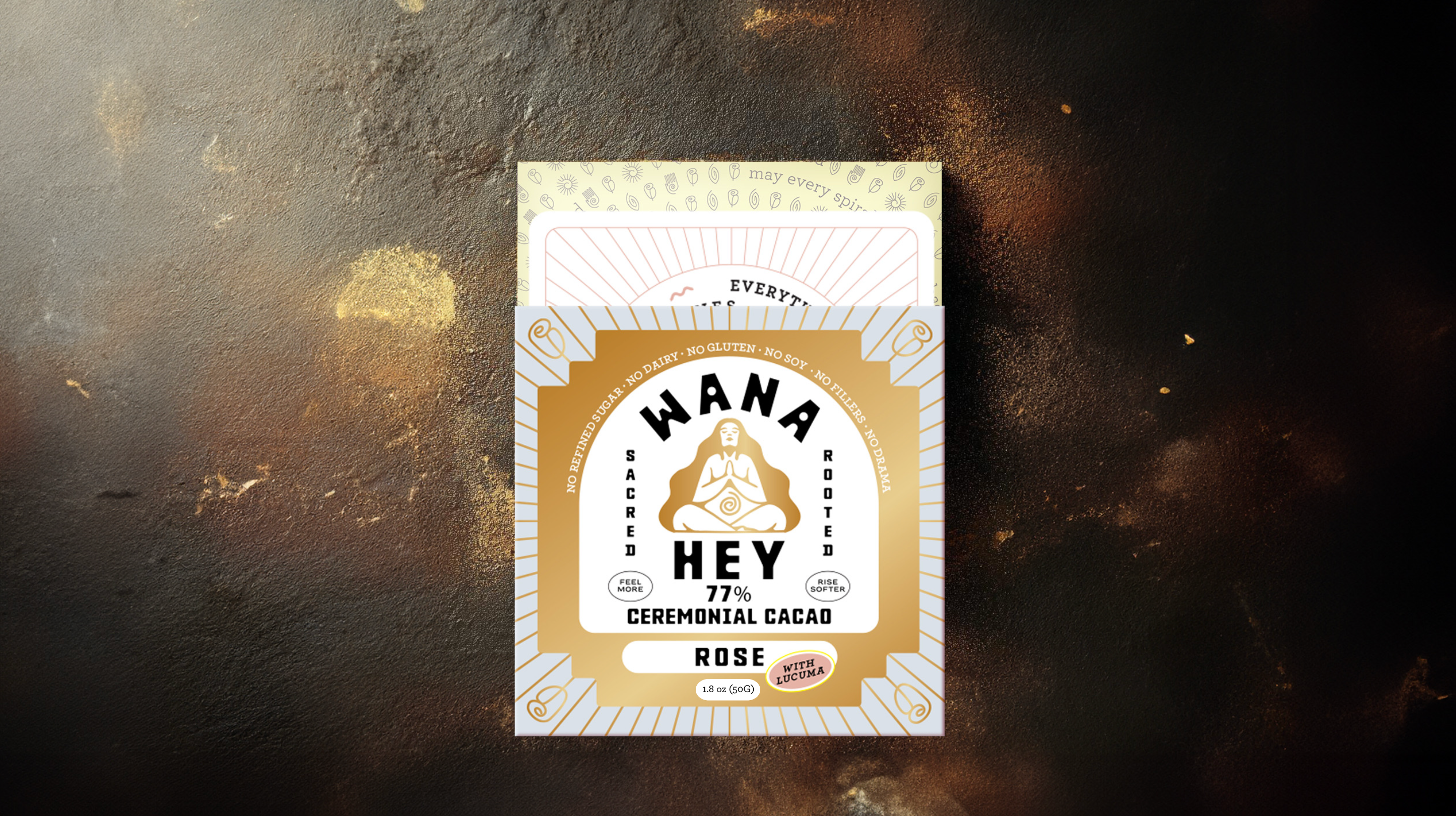 WANA HEY Ceremonial Chocolate Bar from Peru Rose Spiral Shape