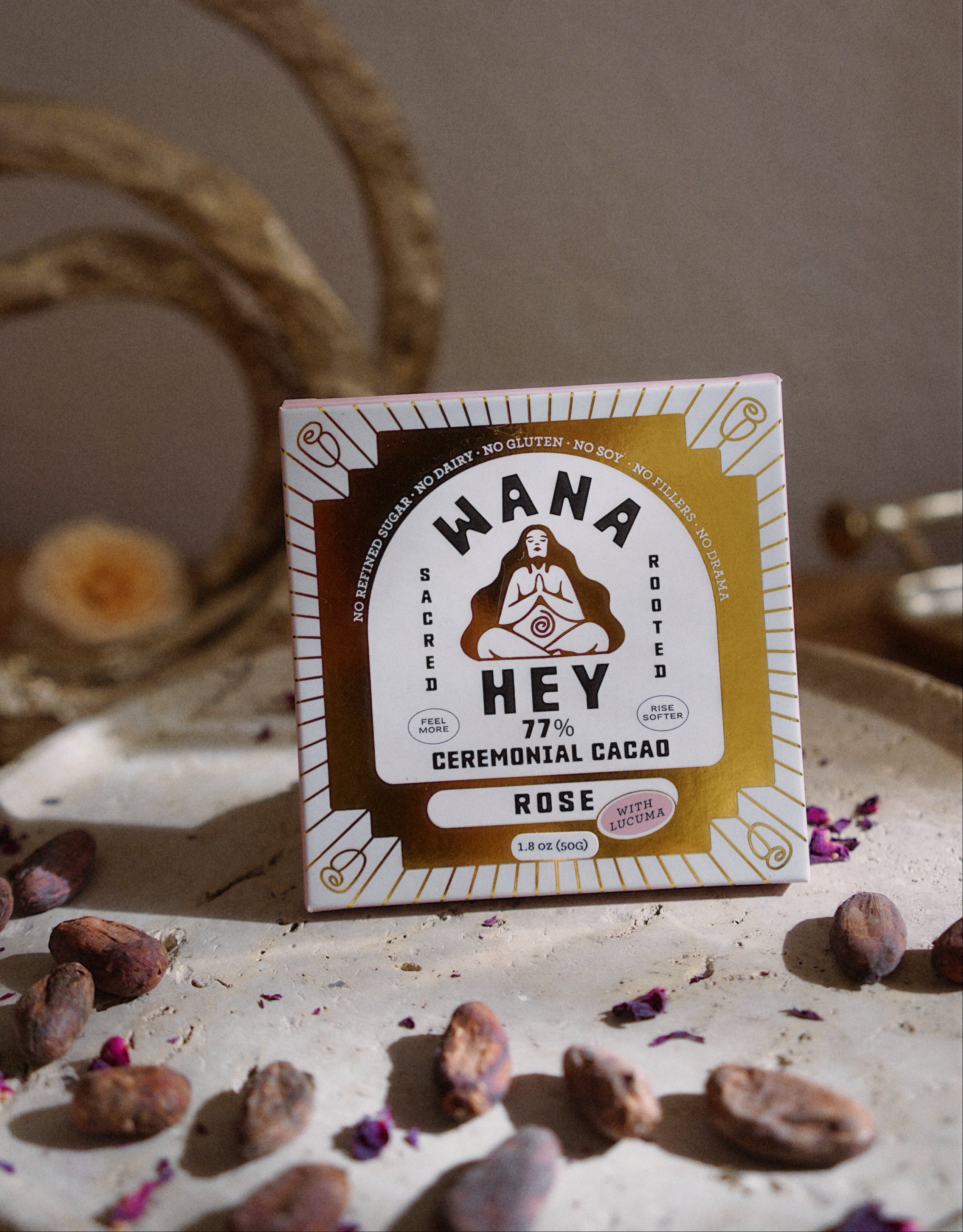 WANA HEY Spiral Bar – Rose Ceremonial Chocolate