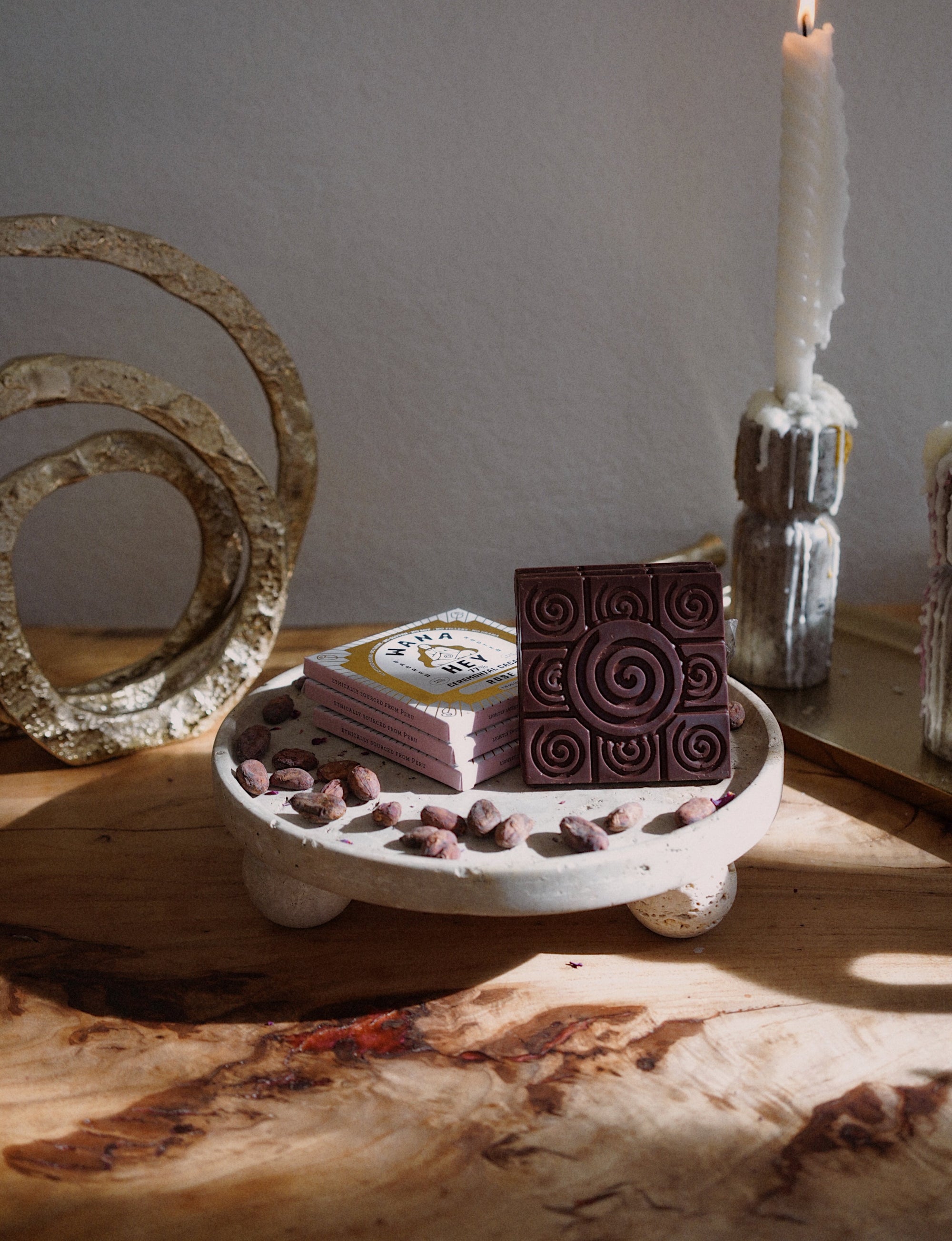 WANA HEY Rose — Piura Origin Spiral Ceremonial Cacao Bar