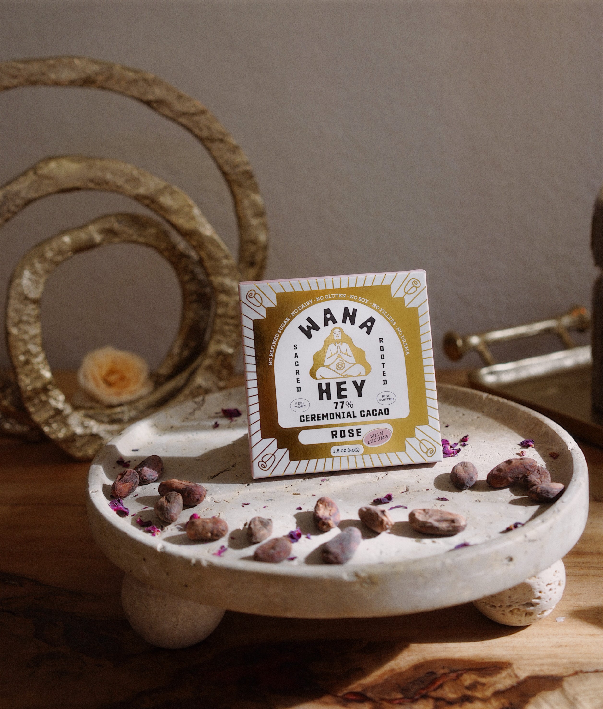 WANA HEY Spiral Bar – Rose Ceremonial Chocolate