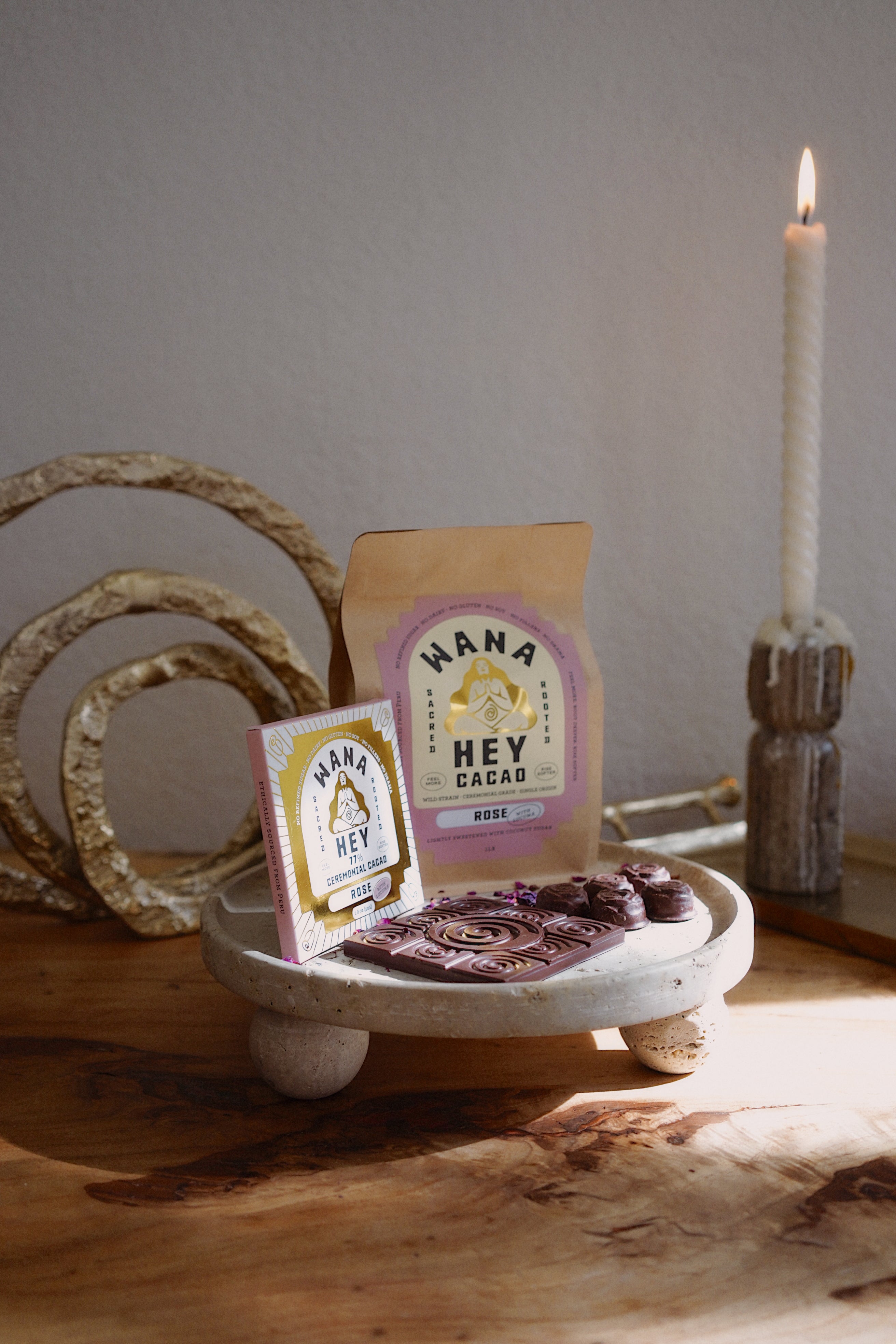 WANA HEY Spiral Bar – Rose Ceremonial Chocolate